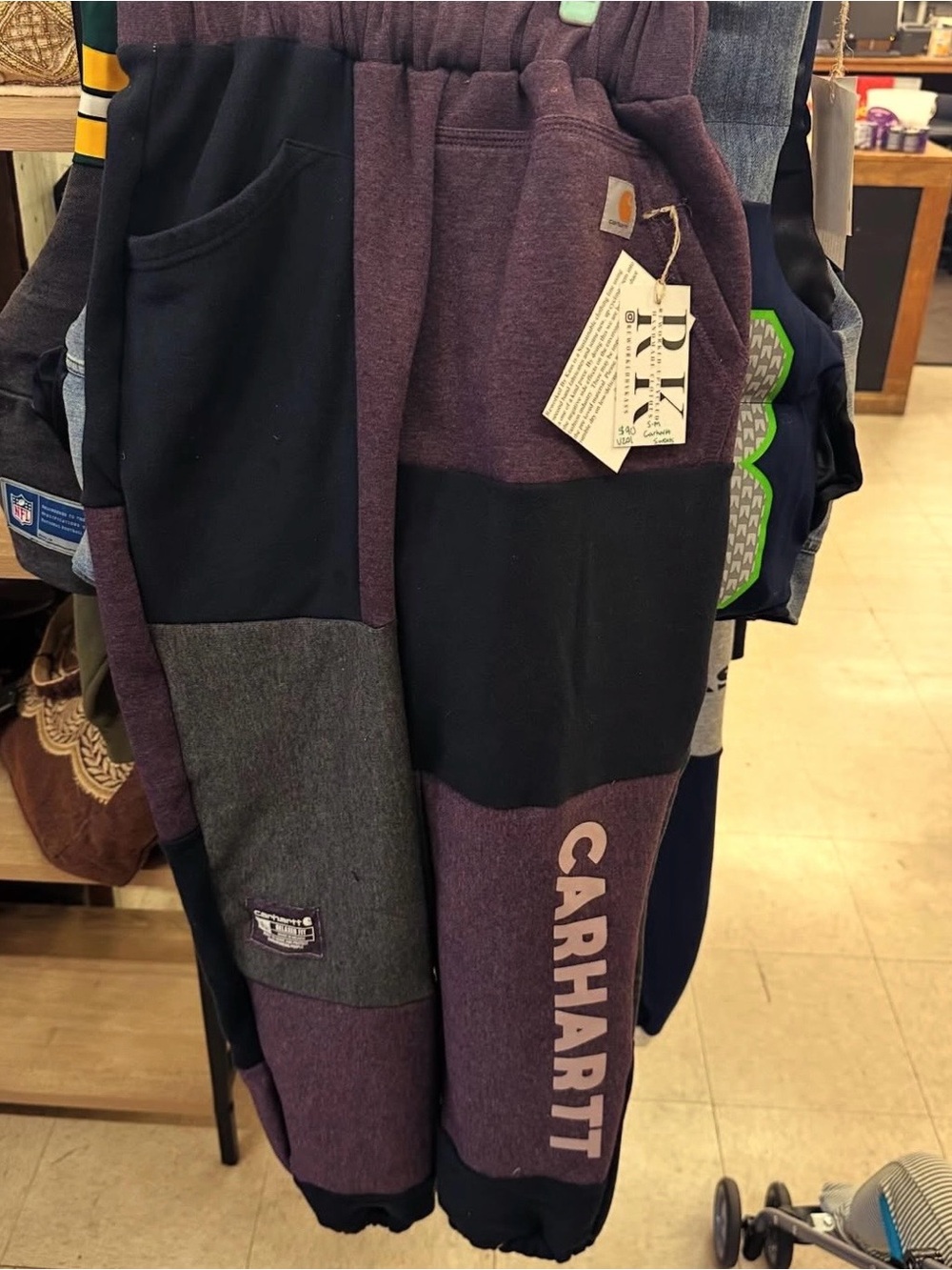 Carhartt Unisex Patchwork/Color Block Purple/Black Sweatpants